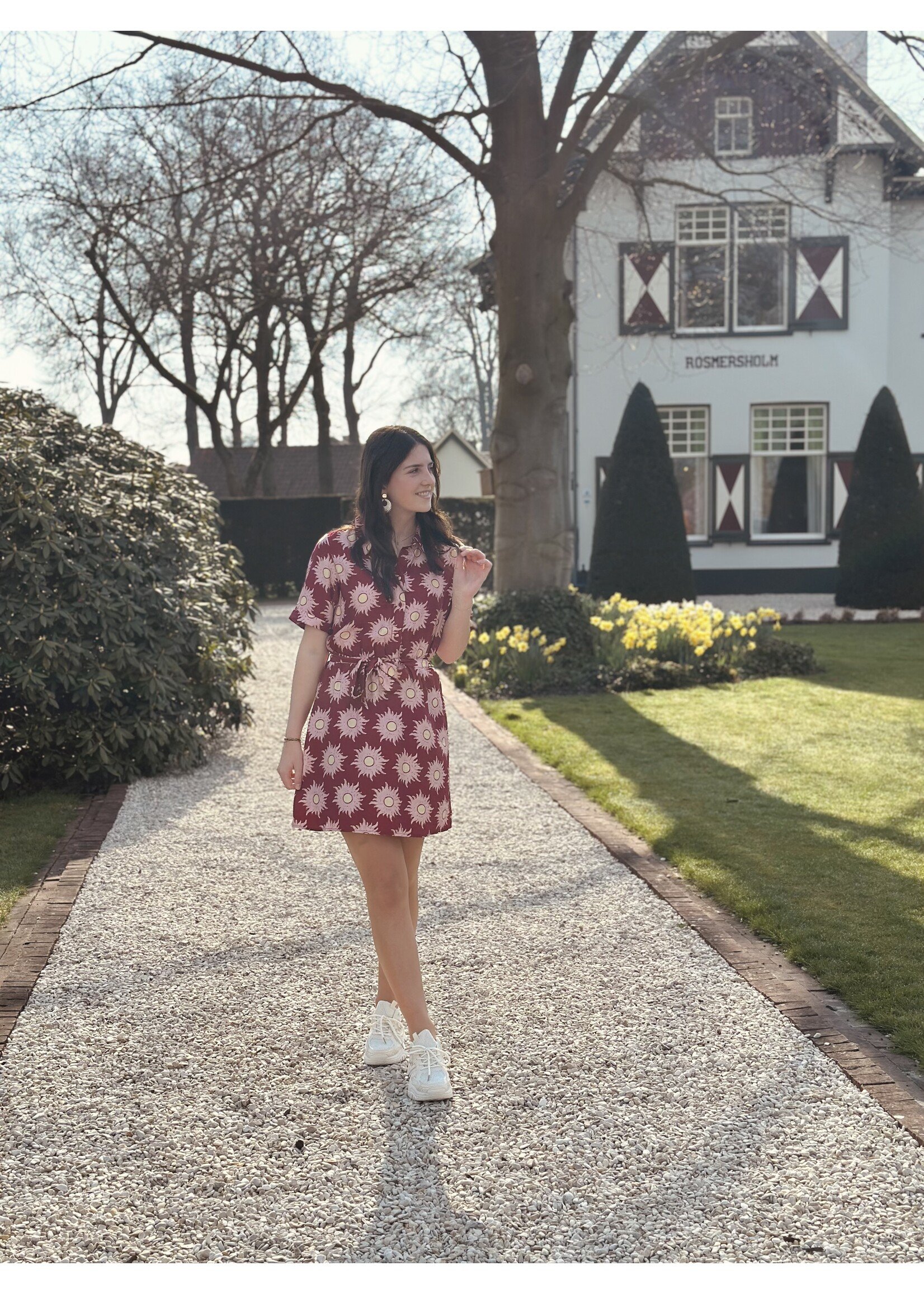 Lofty Manner Lofty Manner Calista dress brique print