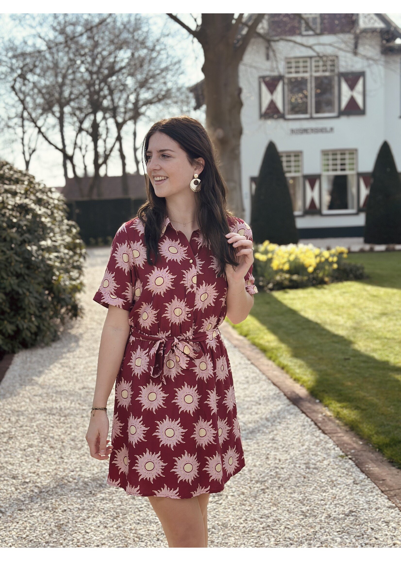 Lofty Manner Lofty Manner Calista dress brique print