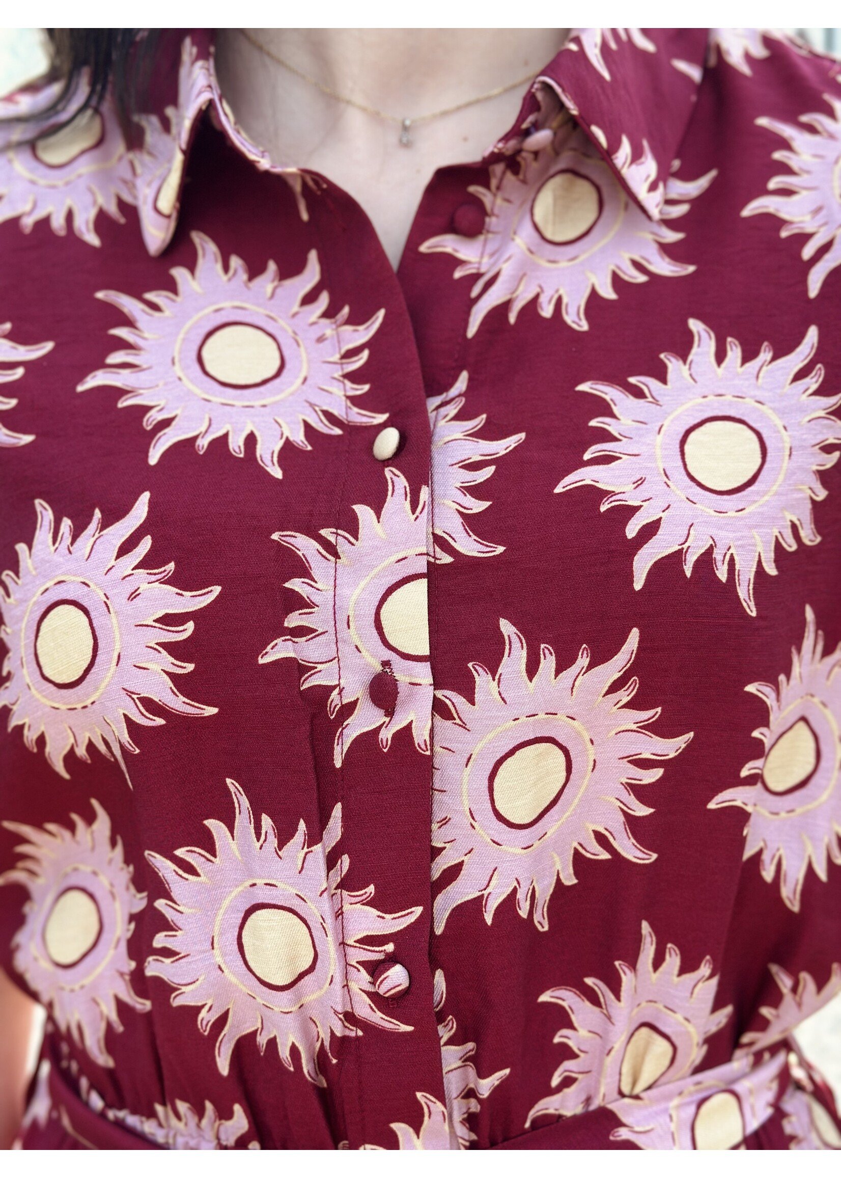 Lofty Manner Lofty Manner Calista dress brique print