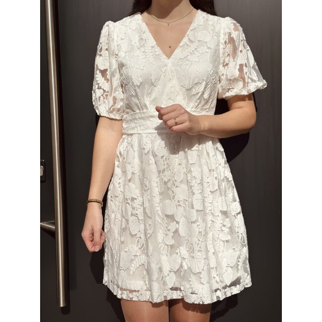Sisters Point Sisters Point Lotte broderie dress white