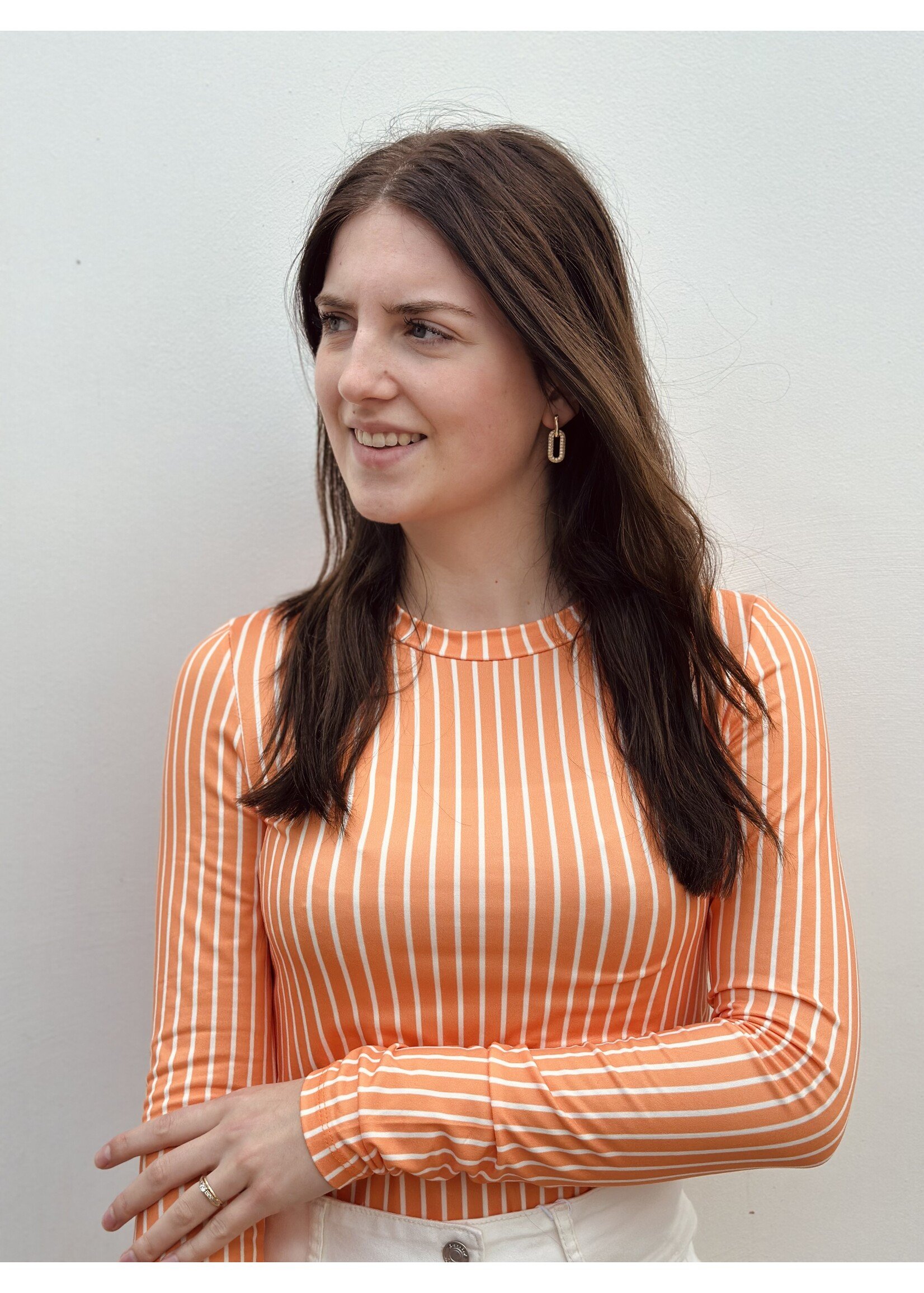 Liva top orange/white