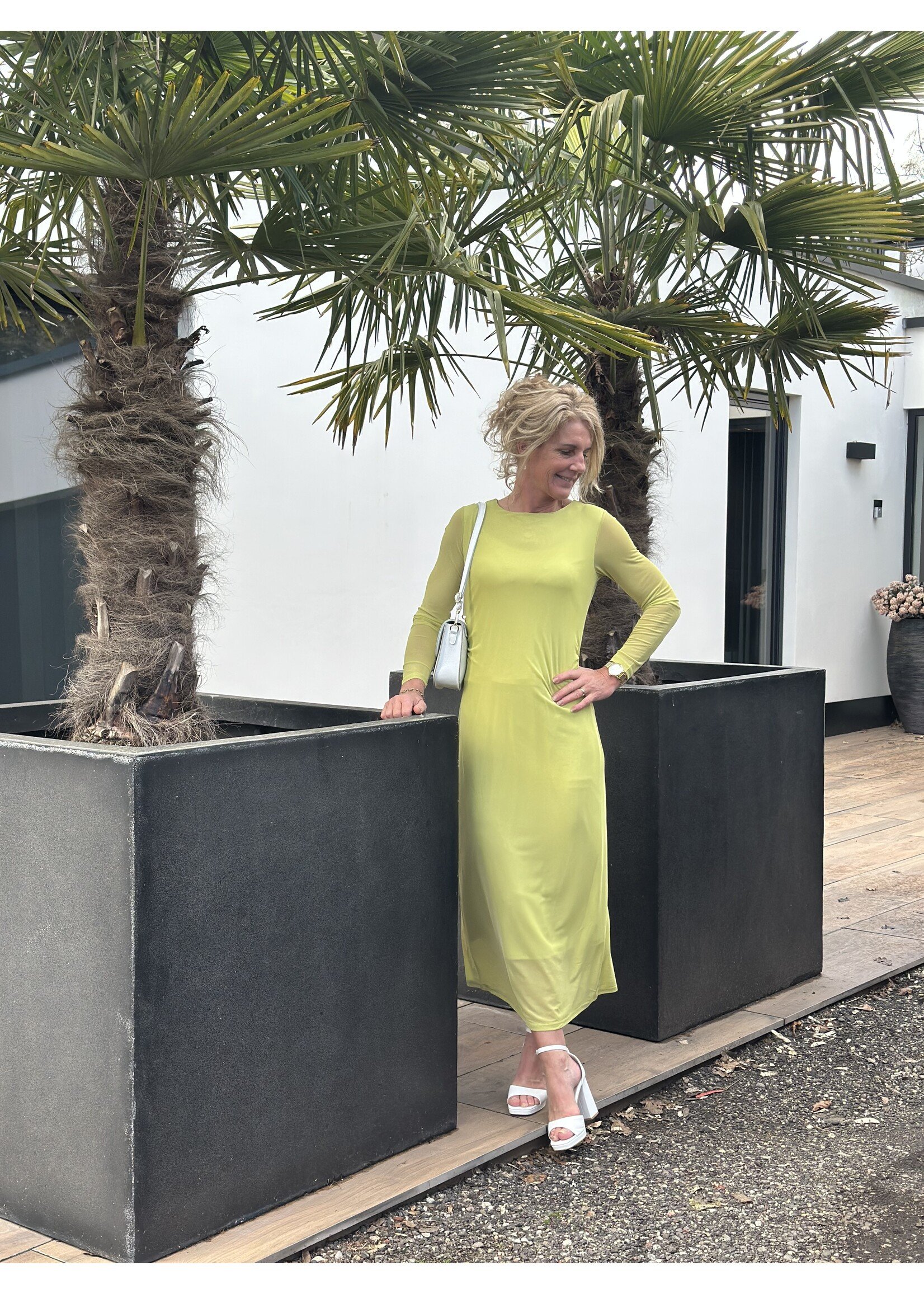 Maey long bodycon dress green