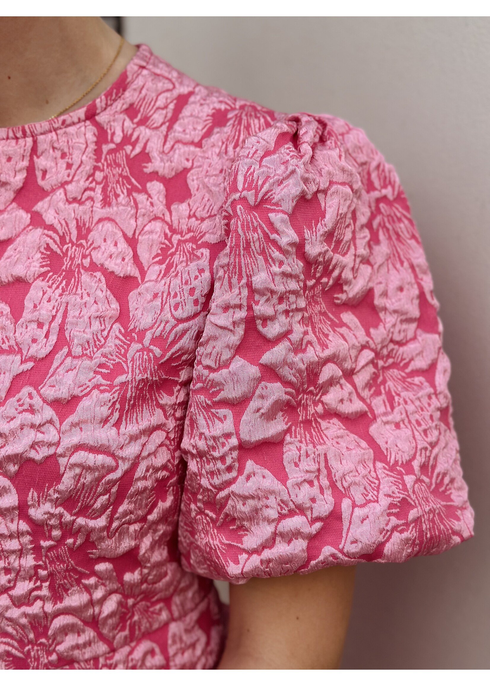 Lieve dress flower print pink