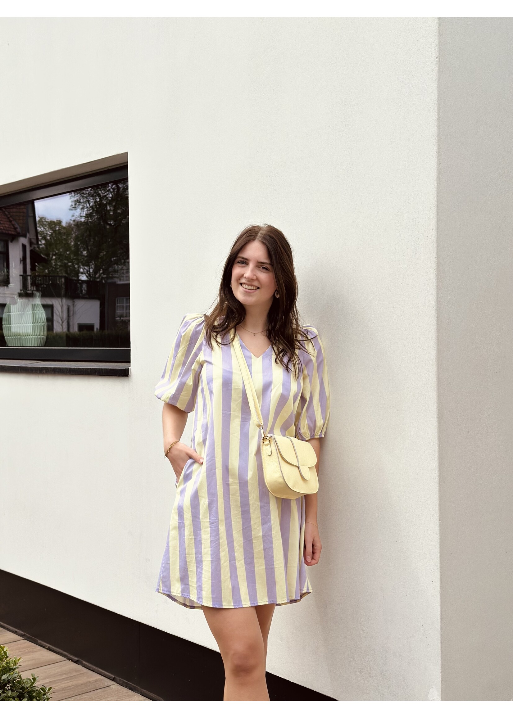 Sofiana dress purple/yellow print