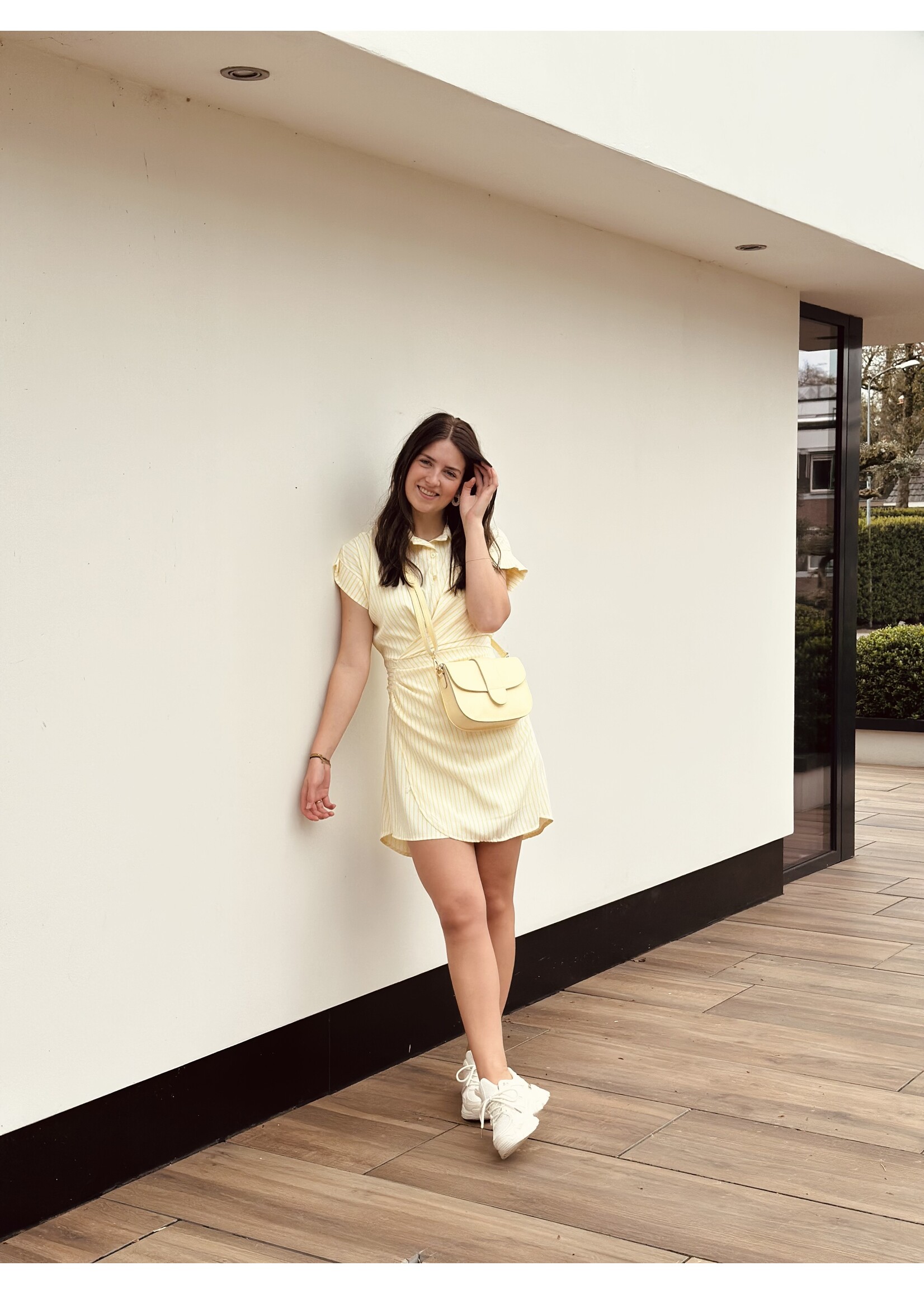 Fleur dress yellow/white stripes