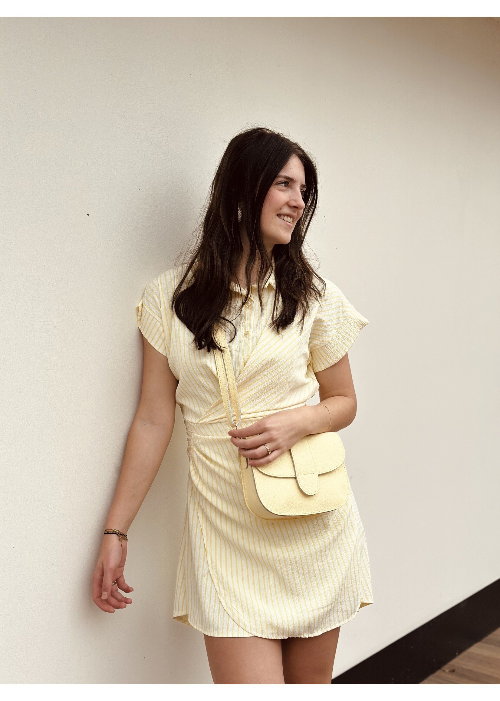 Fleur dress yellow/white stripes