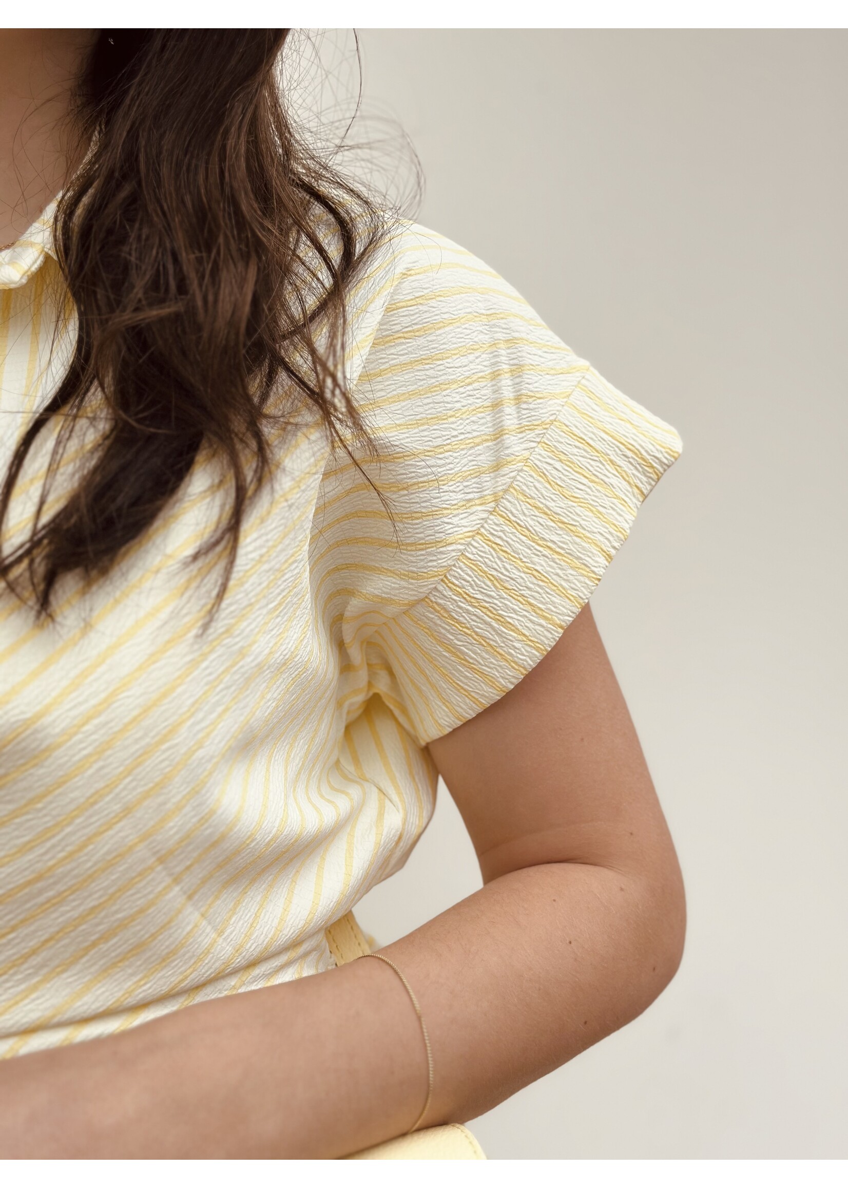 Fleur dress yellow/white stripes