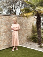 Helena long dress satin peach