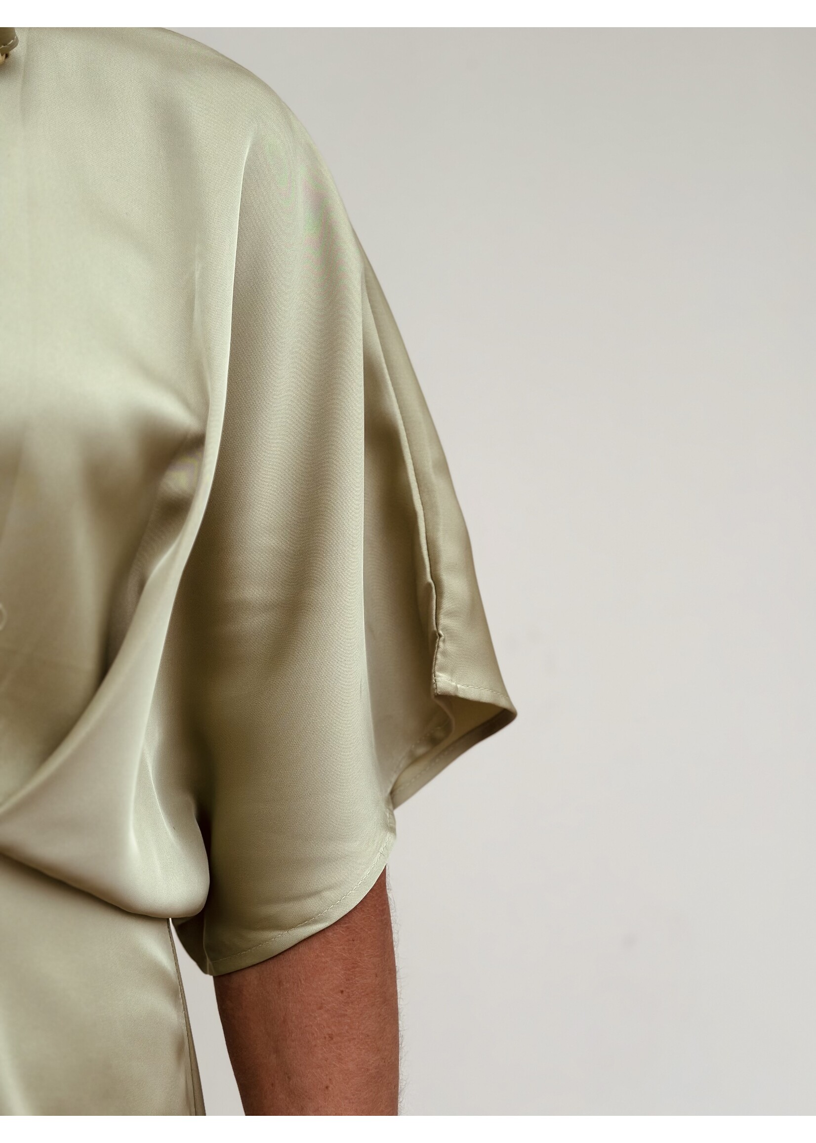 Helena long  dress satin mint green