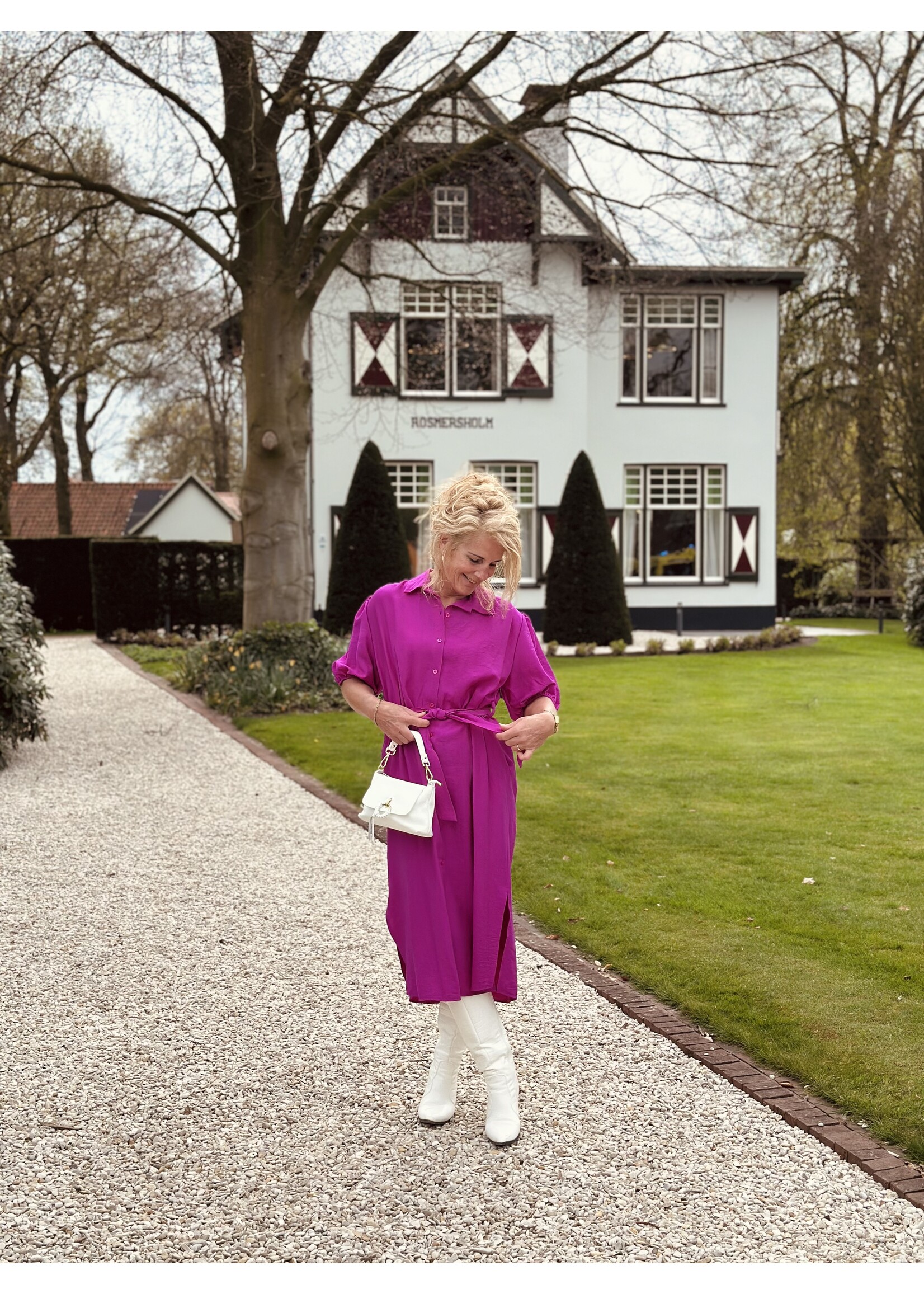 Rieneke long blouse dress fuchsia