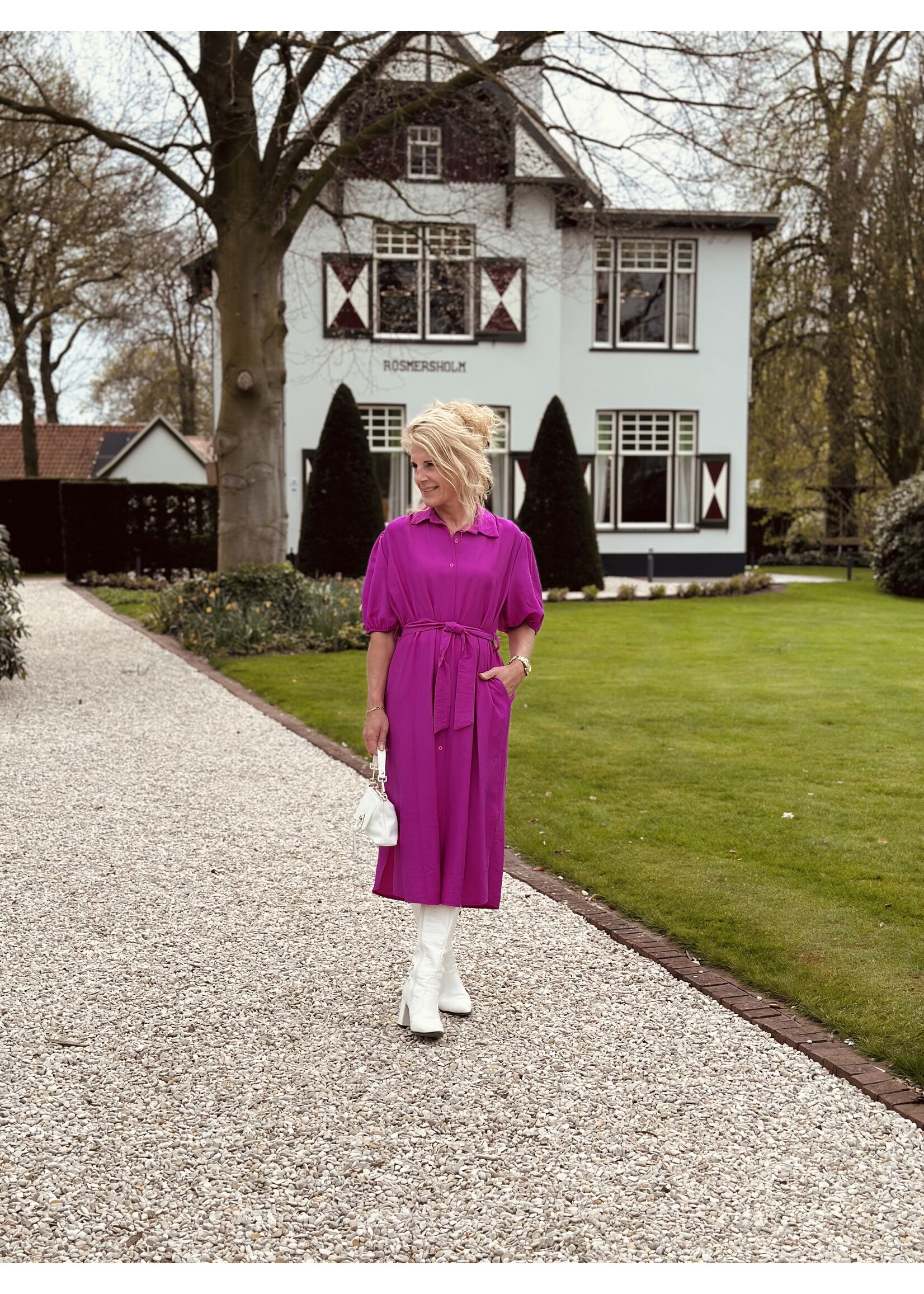 Rieneke long blouse dress fuchsia