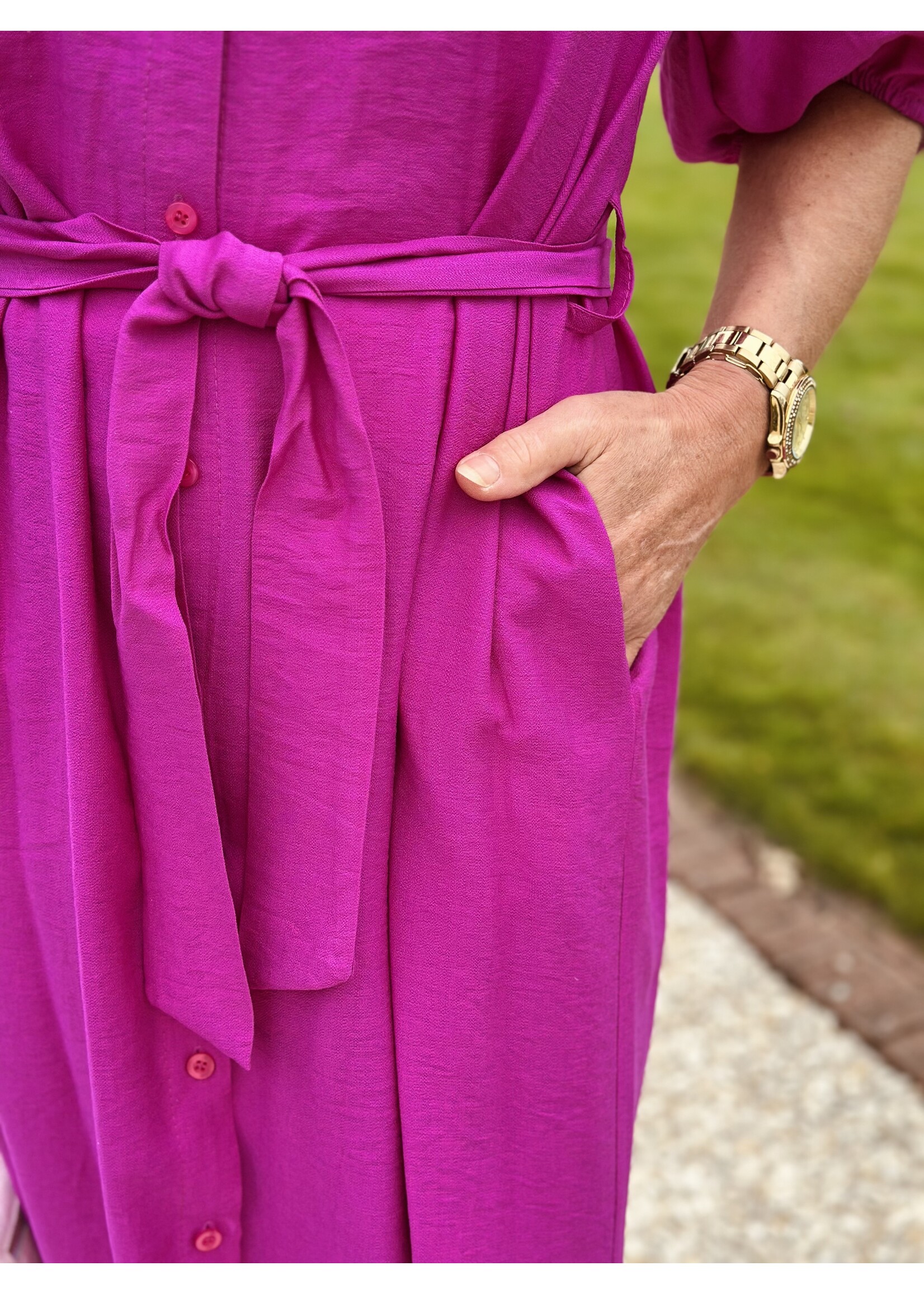 Rieneke long blouse dress fuchsia