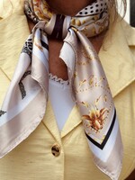 Bibi shawl offwhite/black print One Size