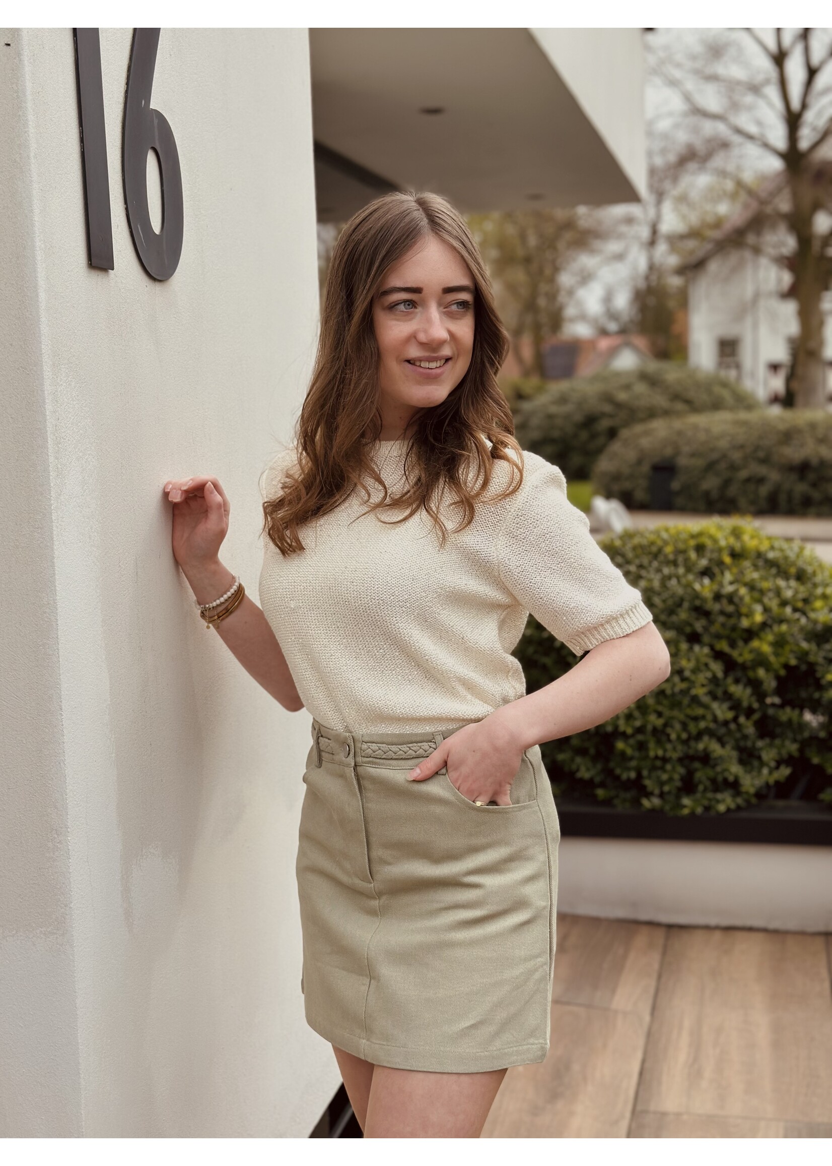 Joliena denim skirt green