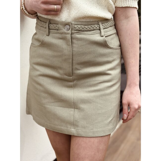 Joliena denim skirt green