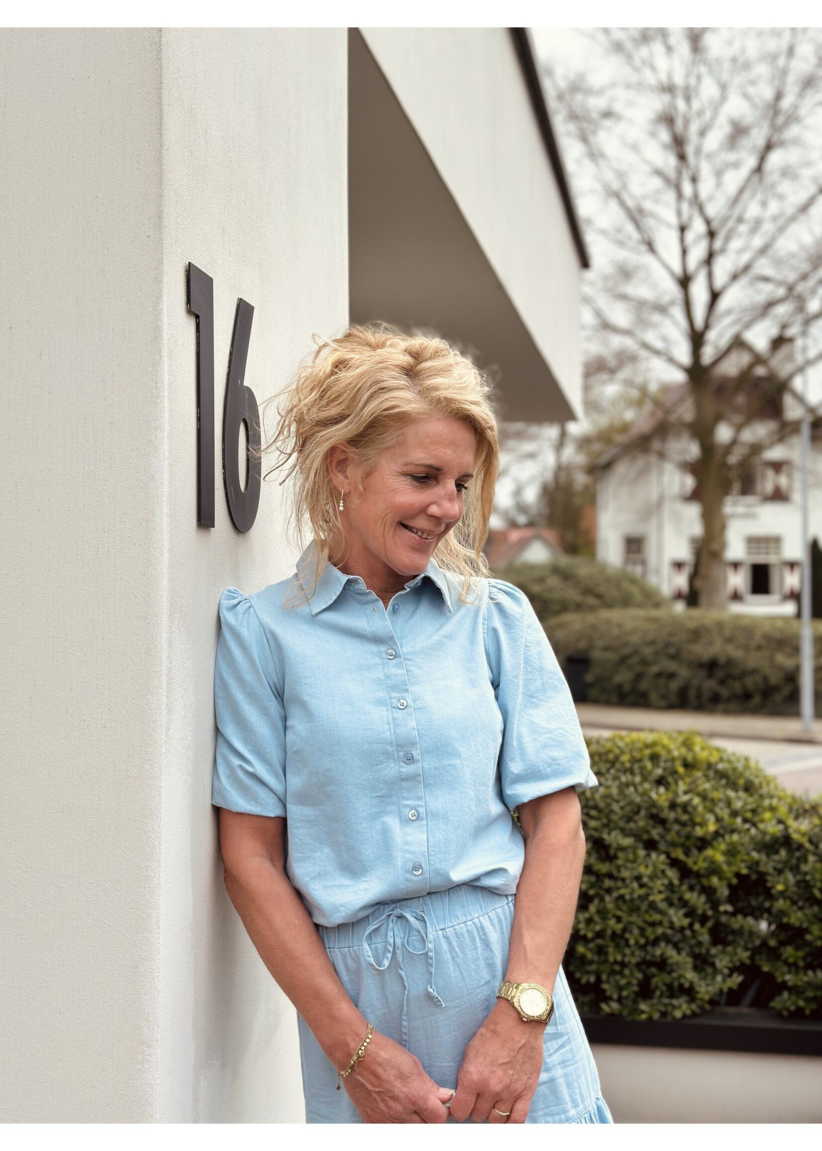 Elvira Elvira Saskia denim blouse light blue