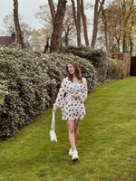 Leonie dress offwhite/brown print
