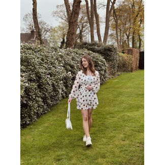 Leonie dress offwhite/brown print