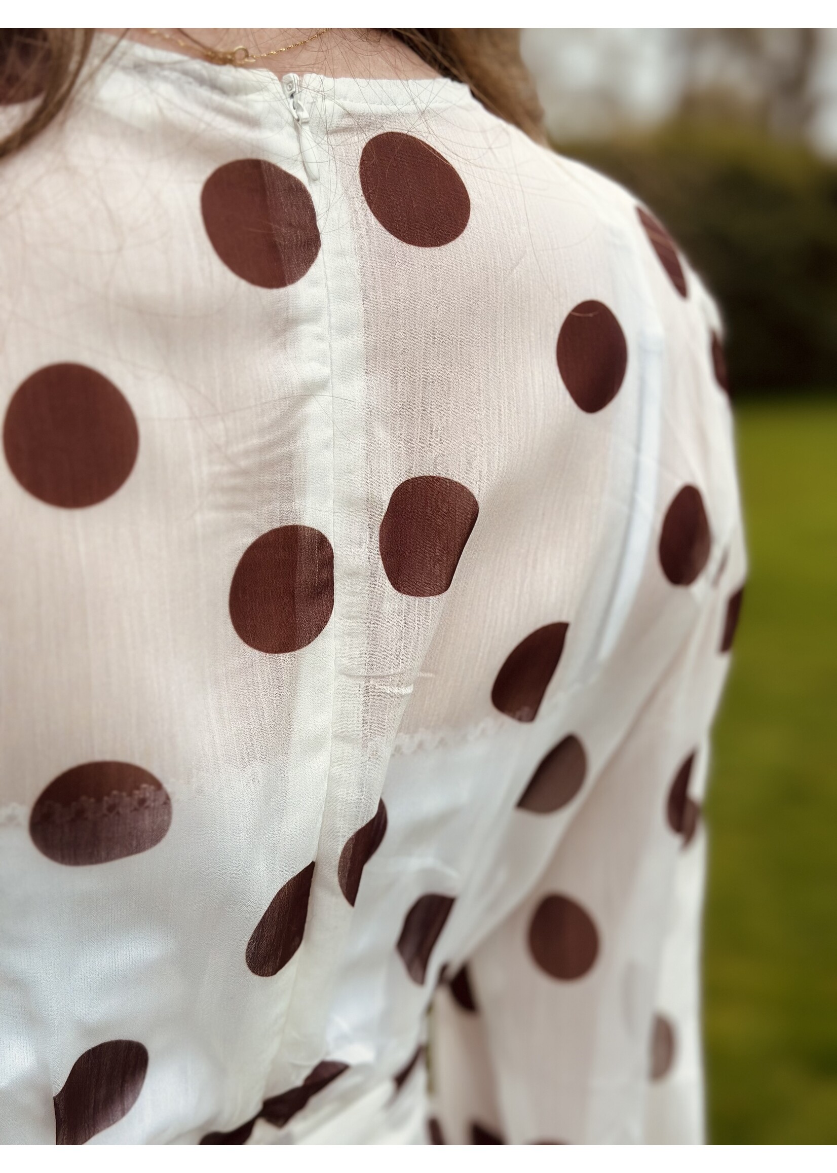 Leonie dress offwhite/brown print