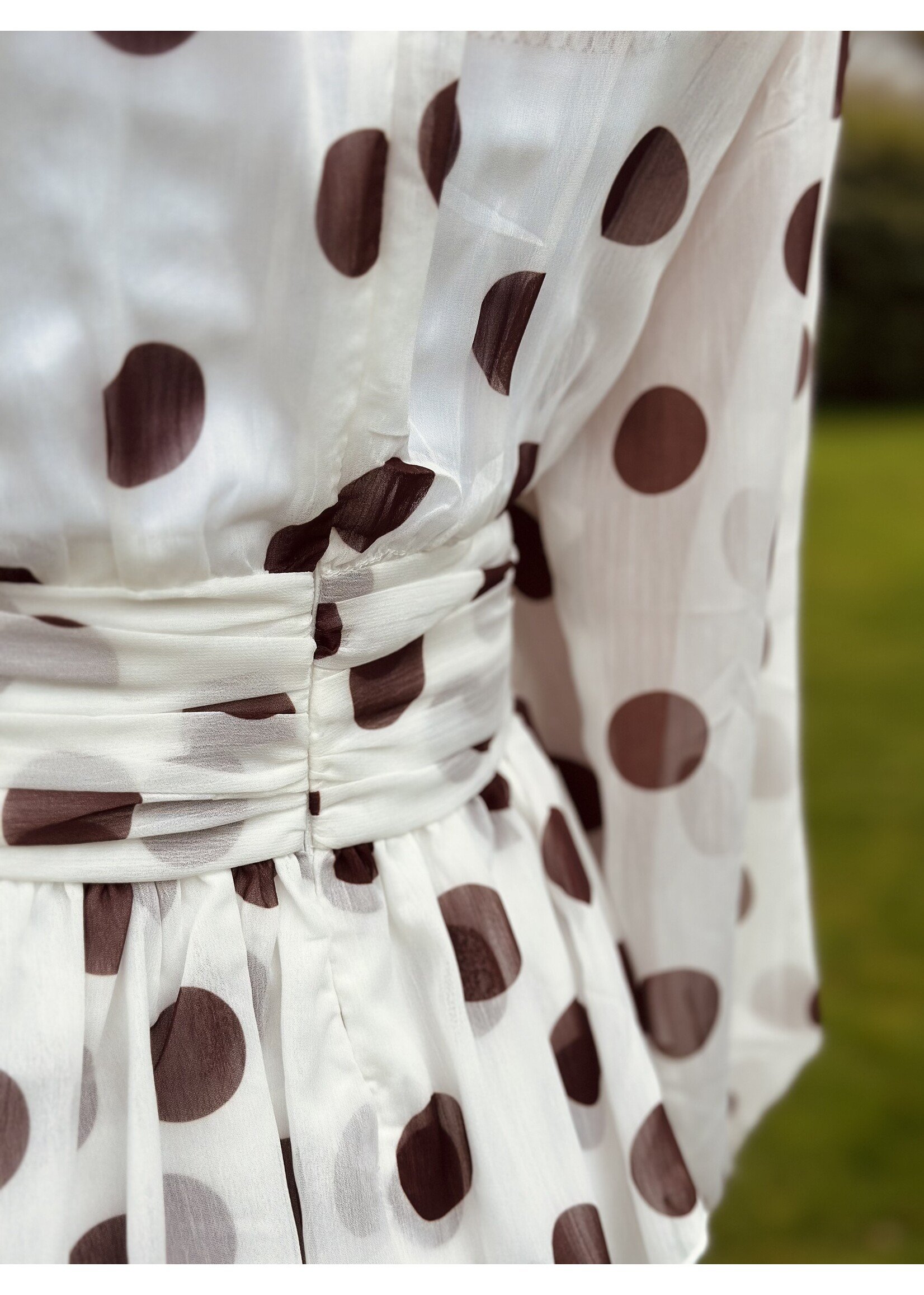 Leonie dress offwhite/brown print