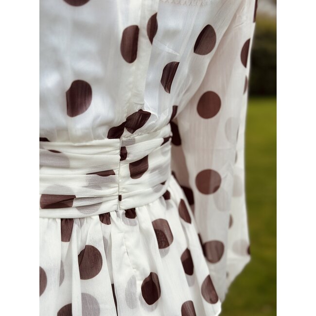 Leonie dress offwhite/brown print