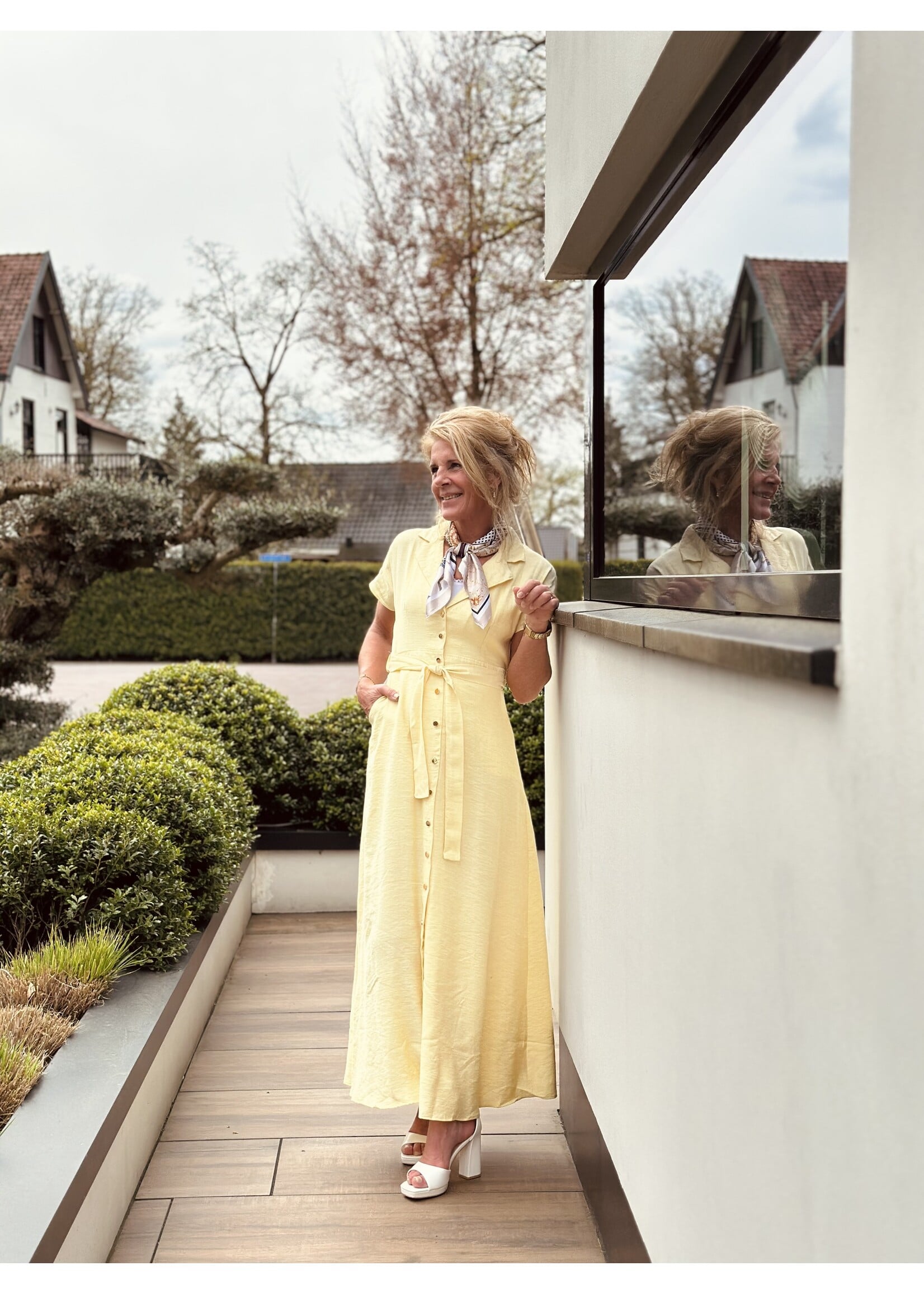 Angelina long blouse dress yellow