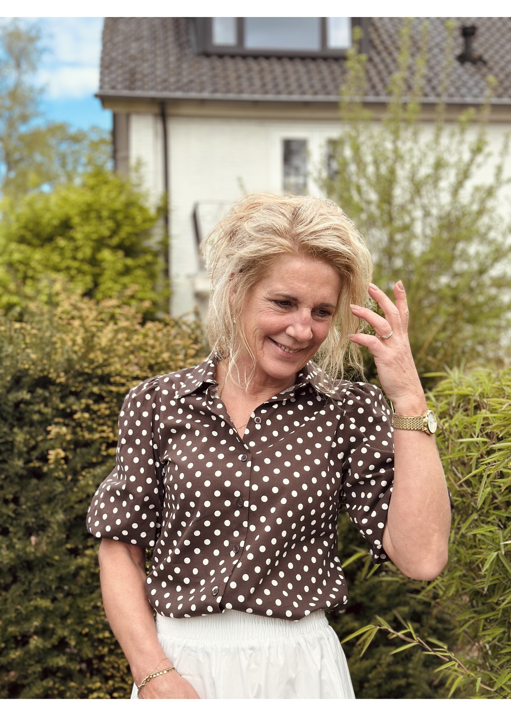 Elvira Elvira Jade blouse brown dot
