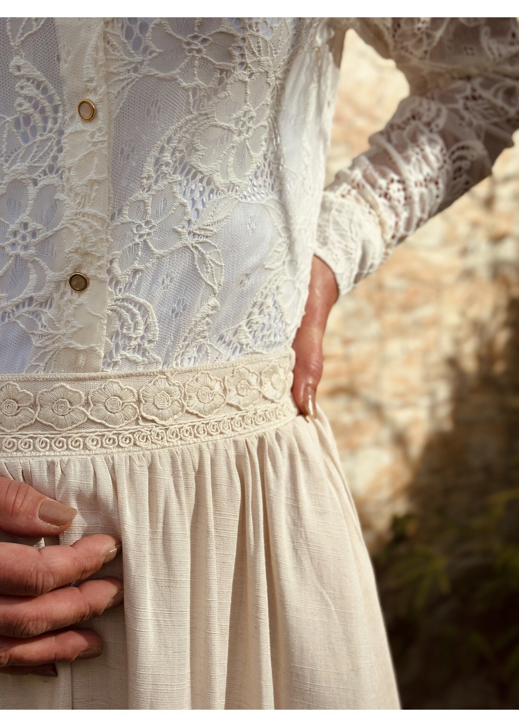 Annegreet long skirt beige