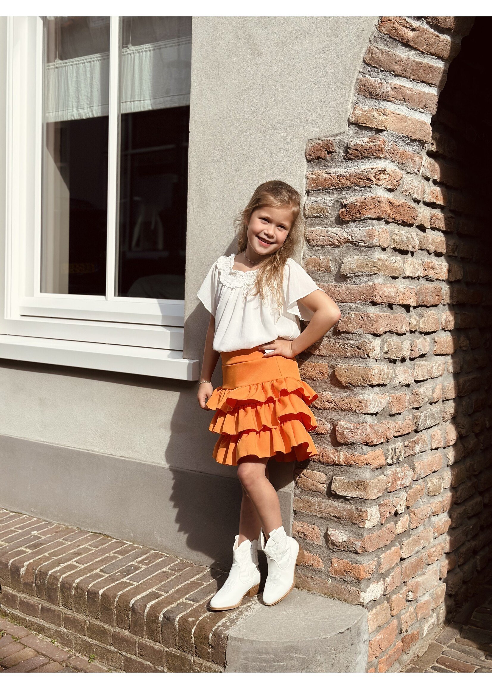 Melanie layered skirt orange