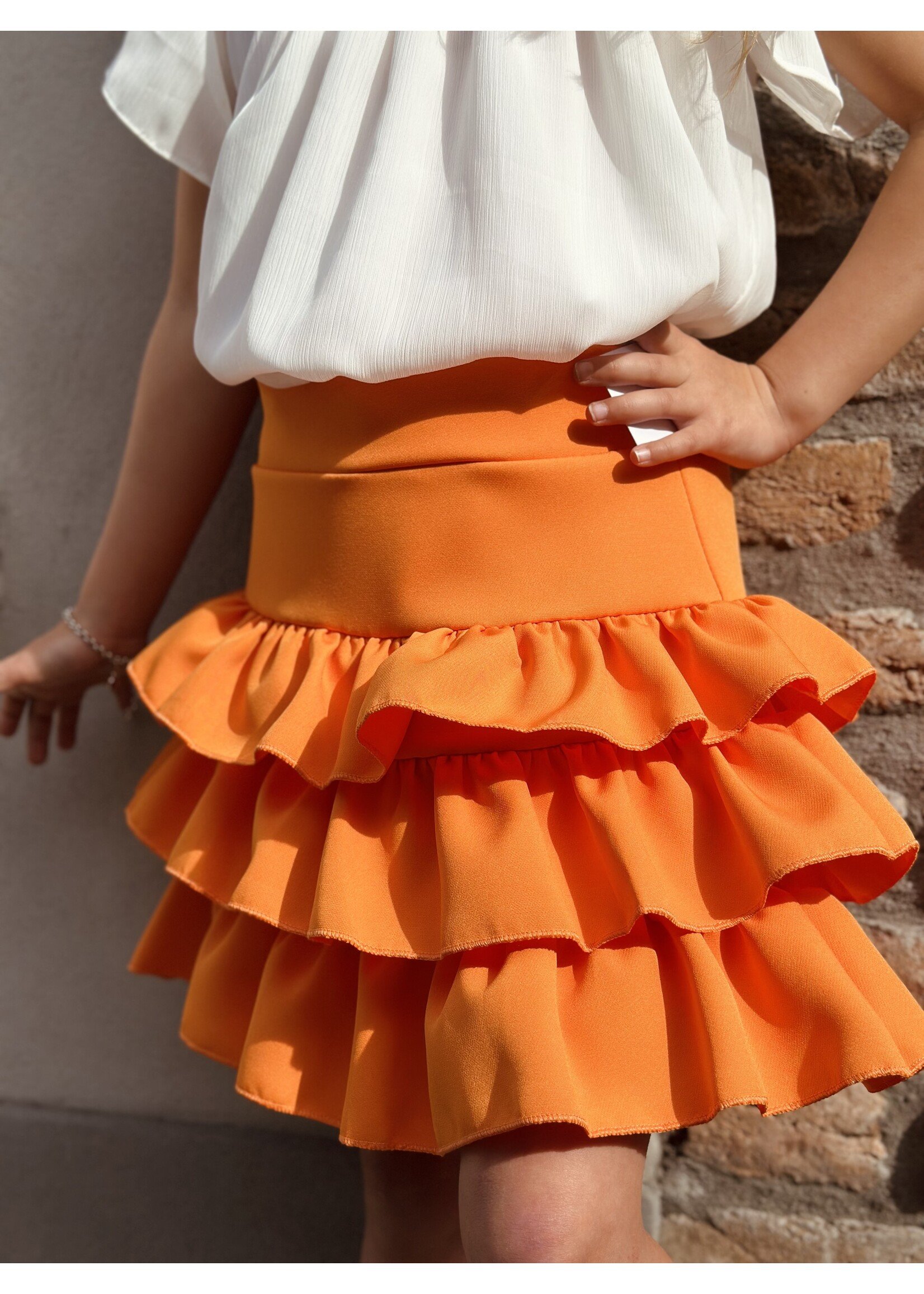 Melanie layered skirt orange