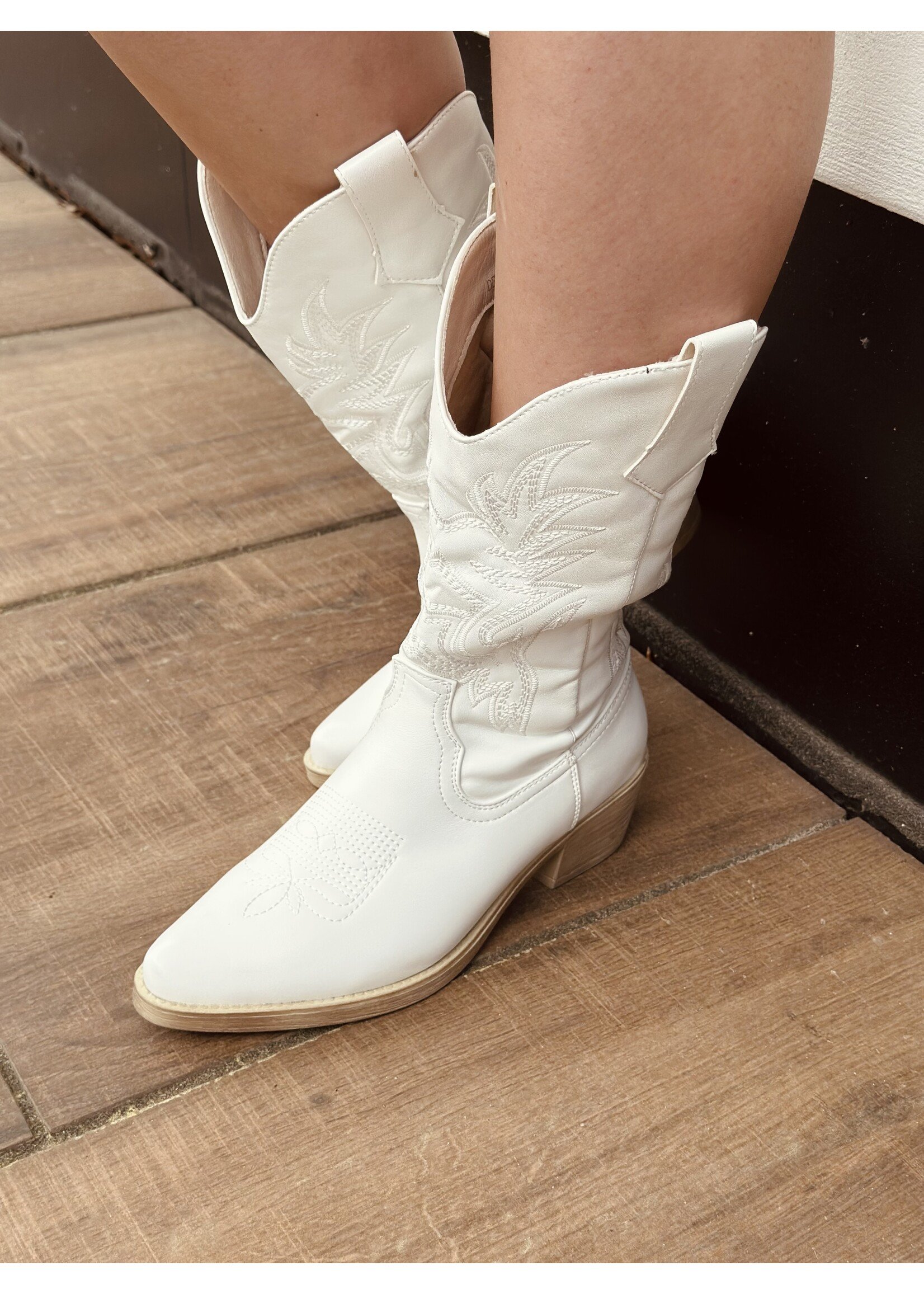 Garby cowboy boots leatherlook white