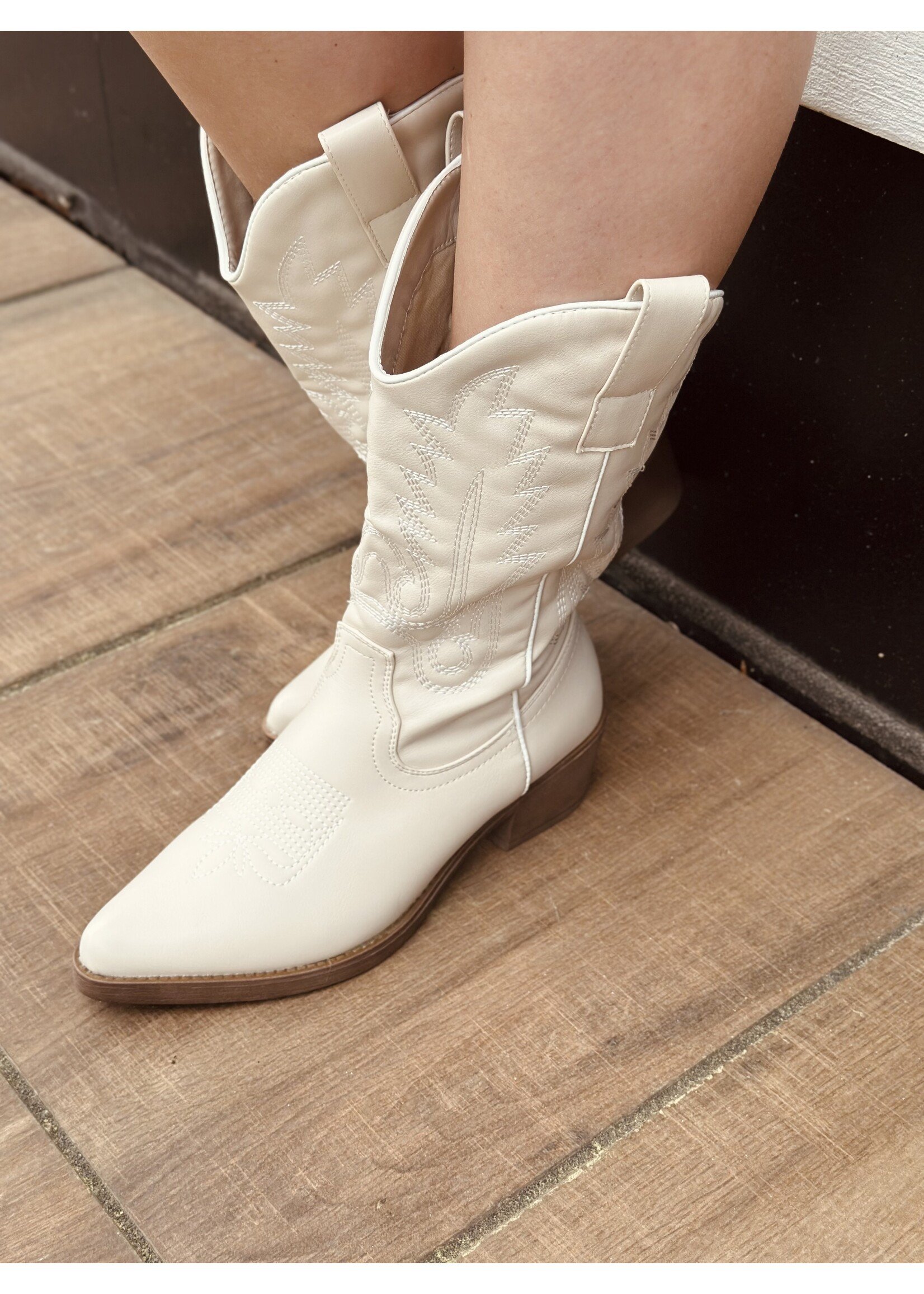 Garby cowboy boots leatherlook beige