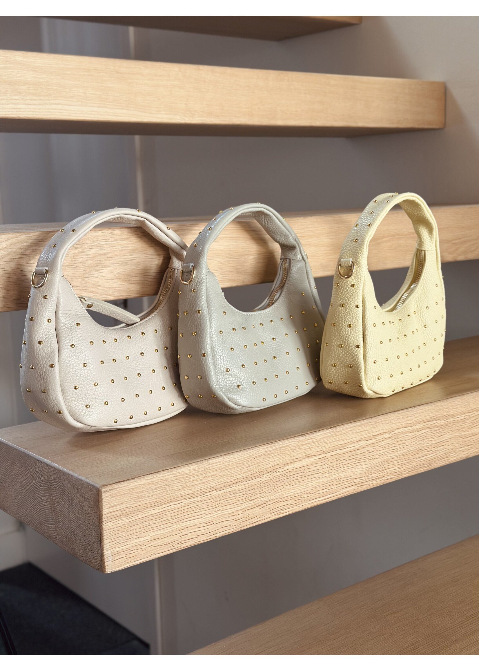 Samanthe bag beige gold studs