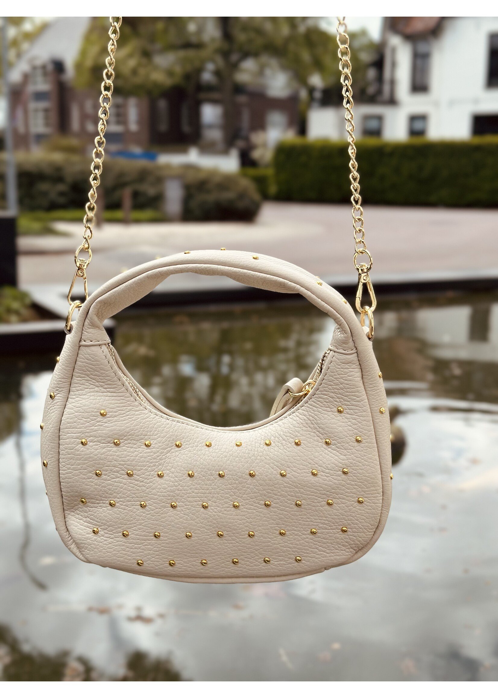 Samanthe bag beige gold studs