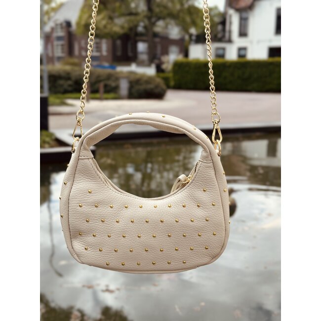 Samanthe bag beige gold studs