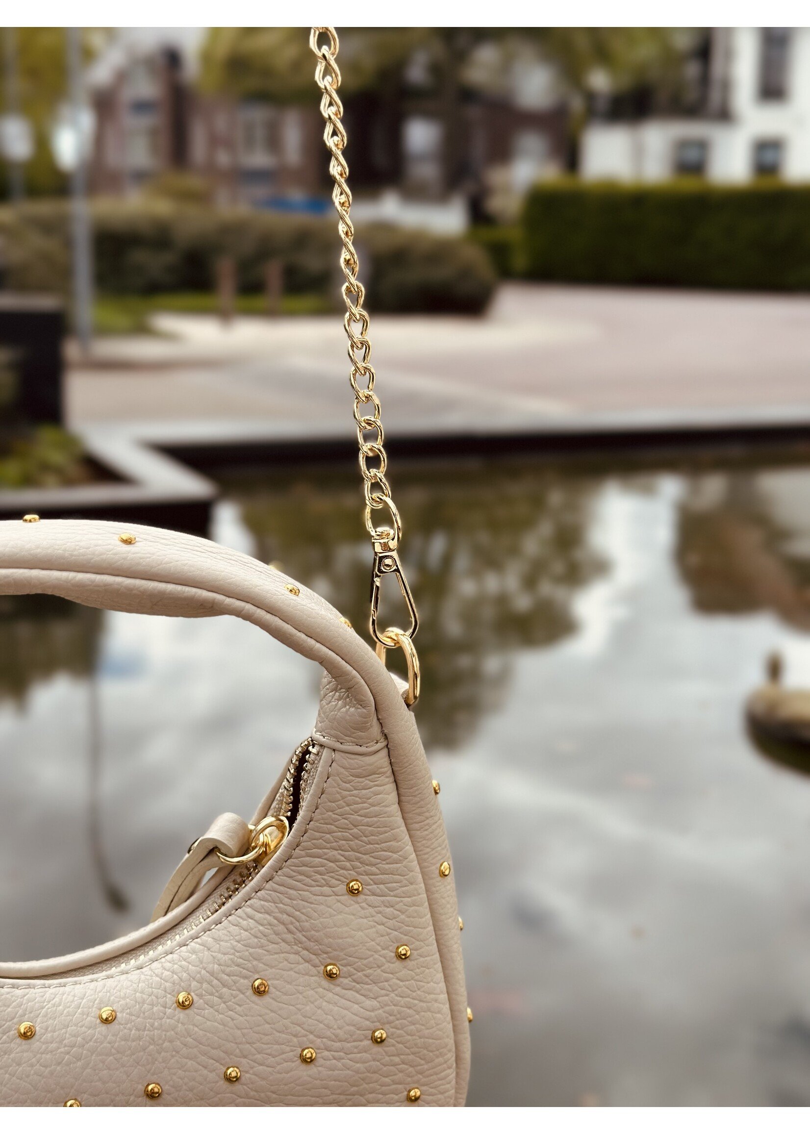 Samanthe bag beige gold studs