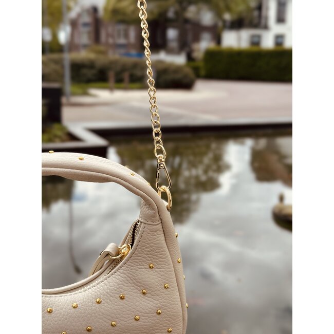 Samanthe bag beige gold studs