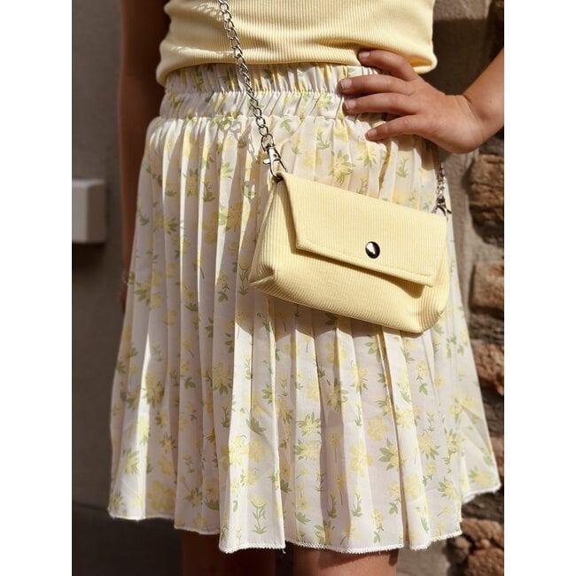 Floriena plissé skirt flower print yellow