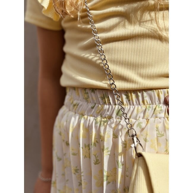 Floriena plissé skirt flower print yellow