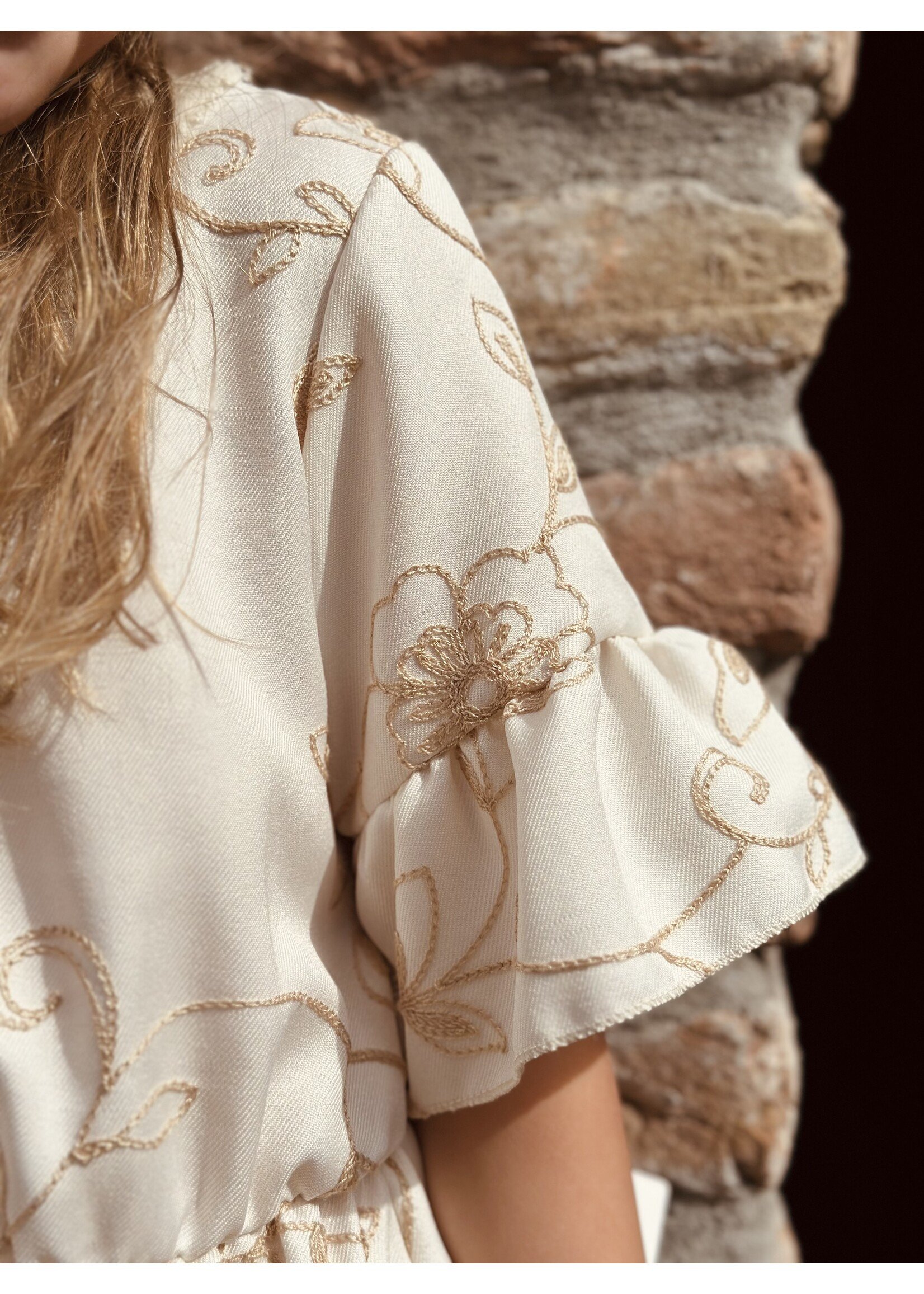 Larise dress offwhite/beige print