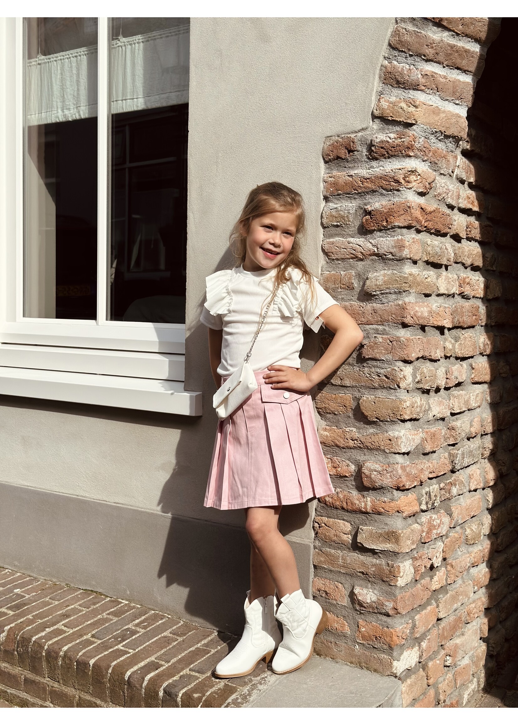 Deliana denim skirt pink