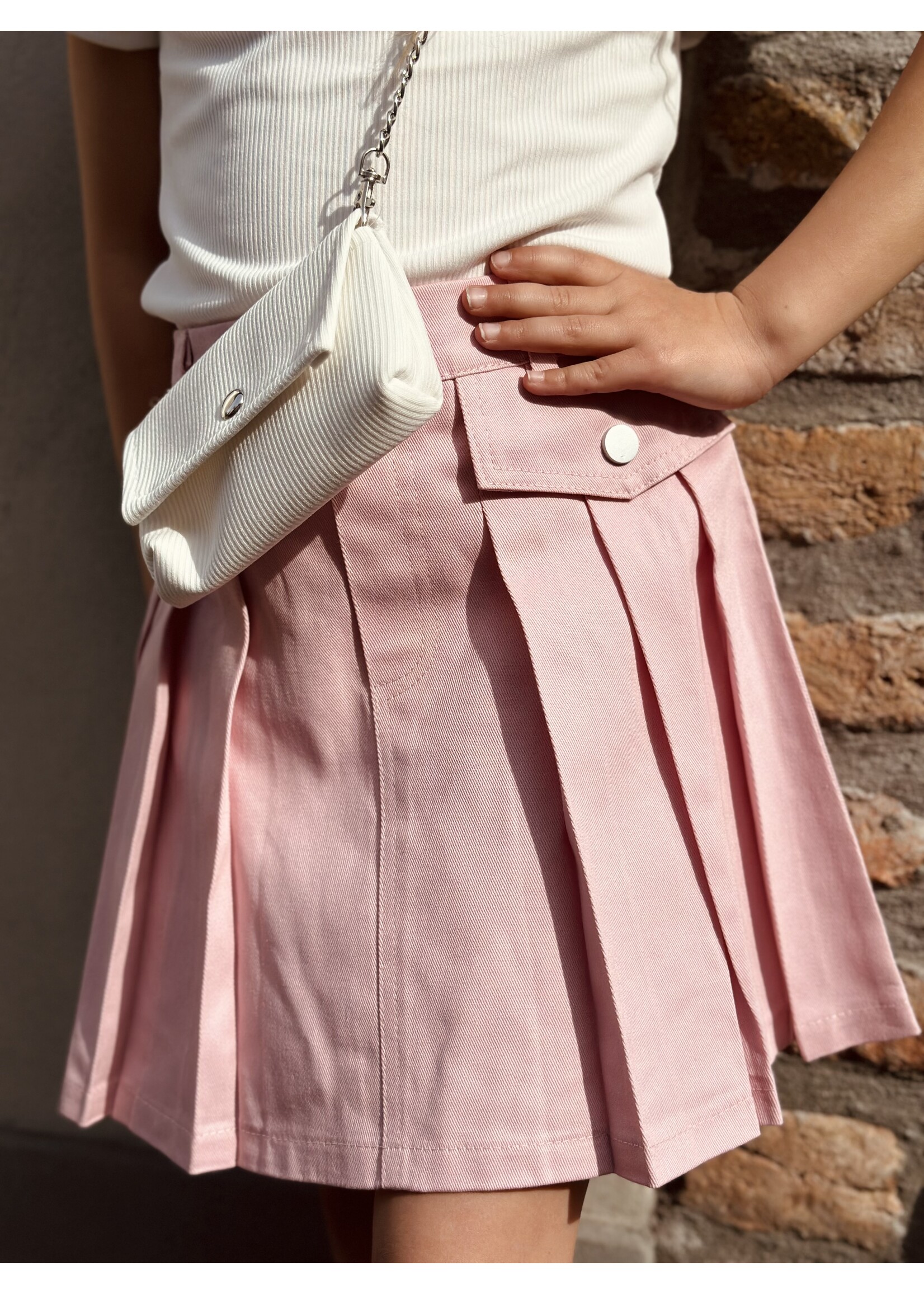 Deliana denim skirt pink