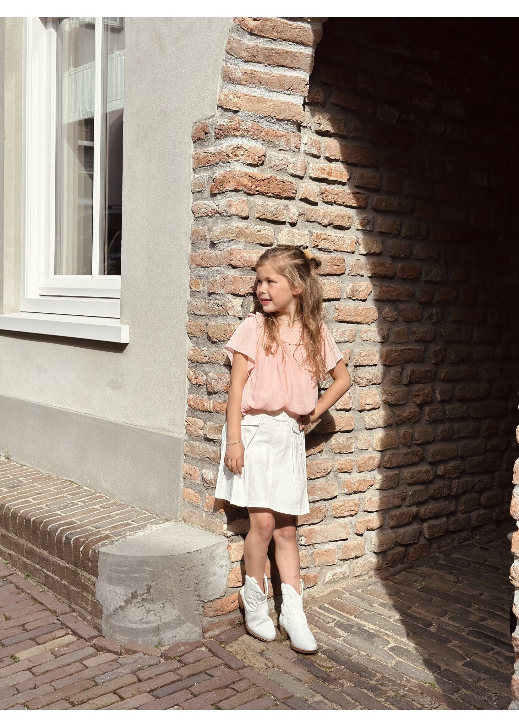 Deliana denim skirt white