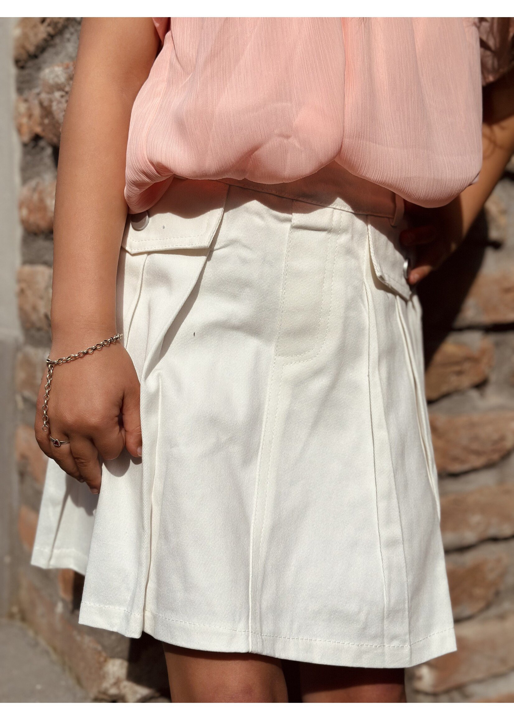 Deliana denim skirt white