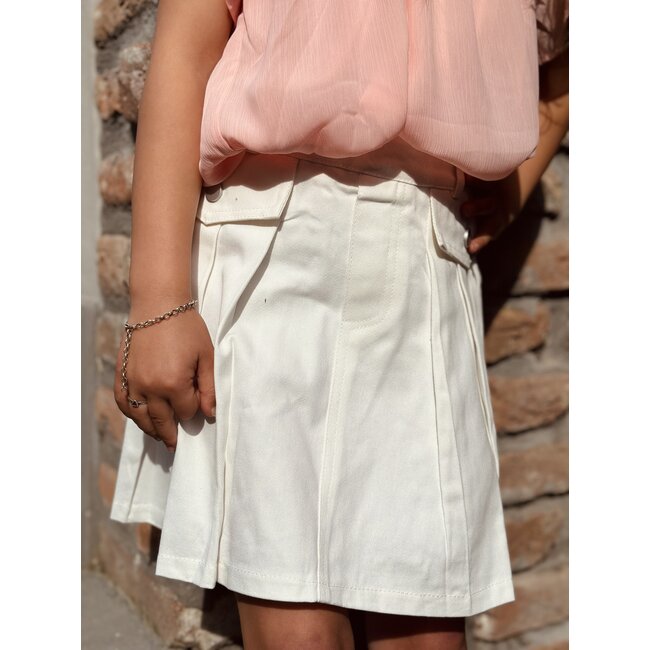 Deliana denim skirt white
