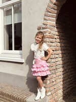 Melanie layered skirt pink/white print