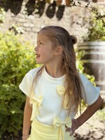 Yorina top white/yellow bow