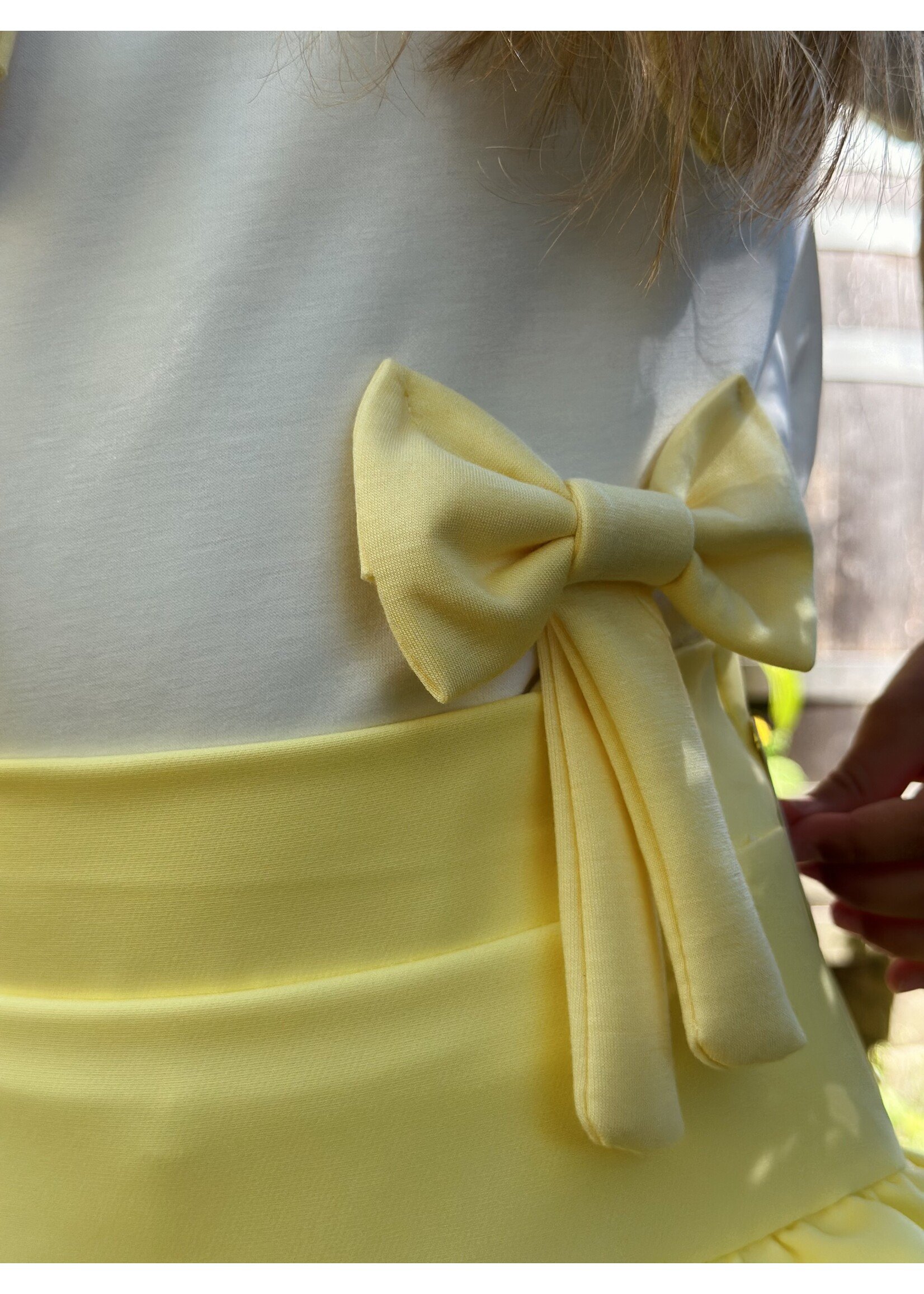 Yorina top white/yellow bow