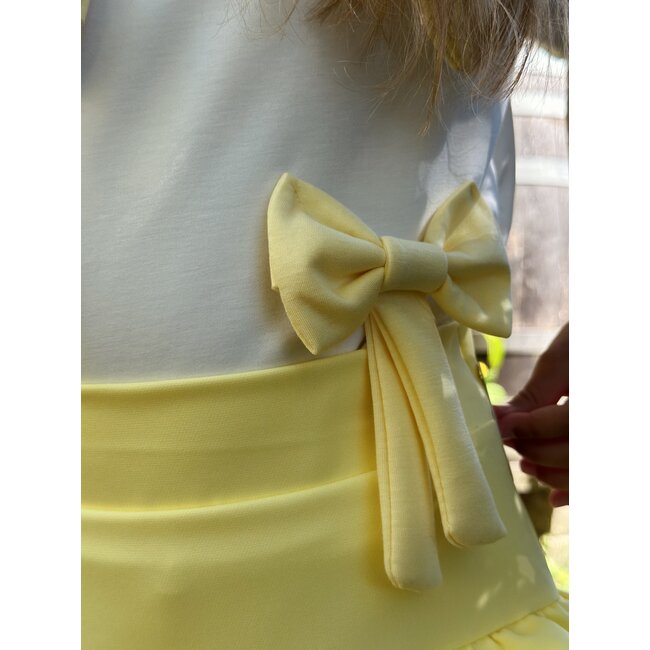 Yorina top white/yellow bow