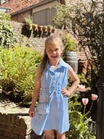 Suze blouse dress blue/offwhite stripes